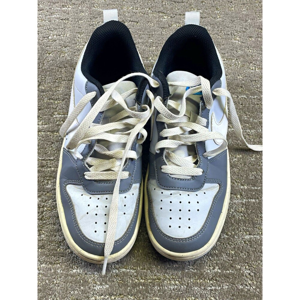 Nike Court Borough Low Recraft GS Sneaker Gray White Blue Leather Kids US 4.5 Y